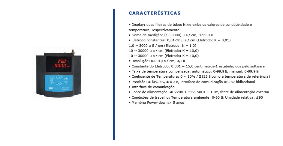 Analisador de Condutividade de Bancada DDS - 307A