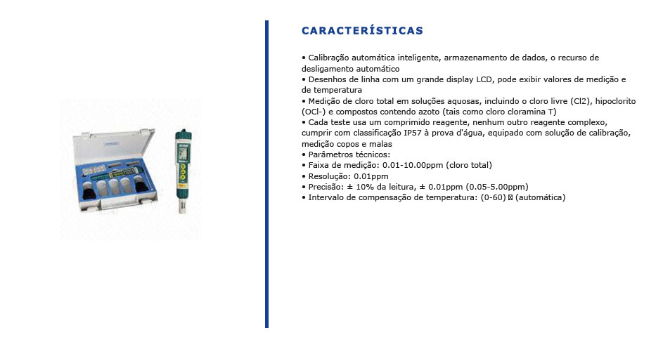 Analisador Portátil de Cloro Residual