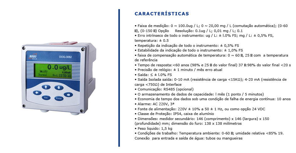 Analisadores de Oxigênio Dissolvido DOG - 3082