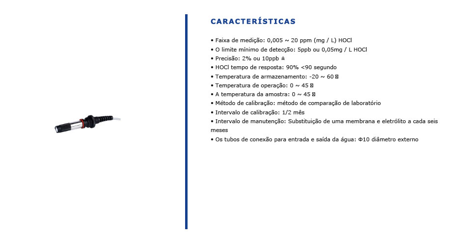 Eletrodos de Medição Cloro Residual YLG - 2058-01