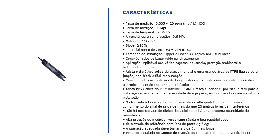 Eletrodos de Medição de PH8010