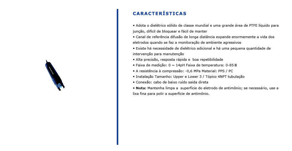 Eletrodos de Medição de PH8011