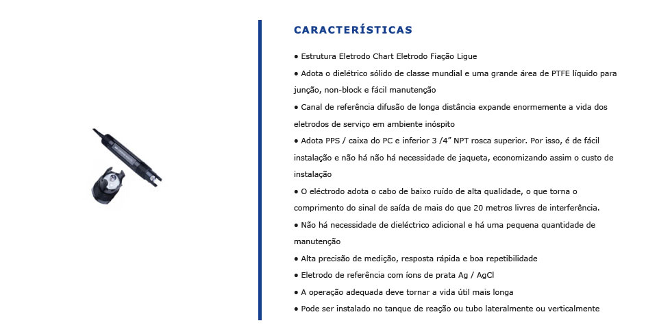 Eletrodos de Medição de PH8012